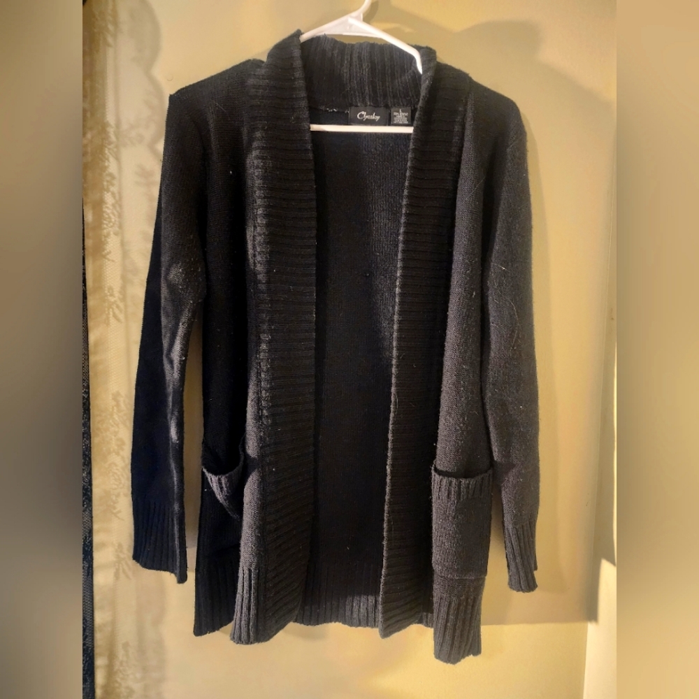 Black Size L Chesley Open faced Cardigan Sweater